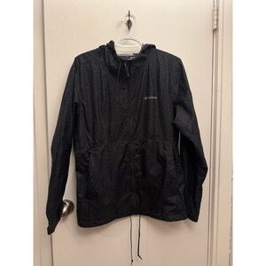 Columbia Black Polkadot Rain Jacket Windbreaker